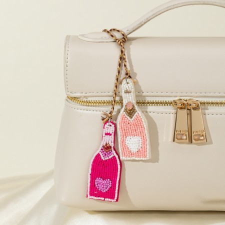 Breloques pour sac en corde de couleur assortie, style décontracté, avec perles et motifs de dessins animés simples 2