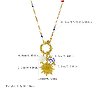 Colliers Pendentifs Pour Femmes, Collection Romantique, Style Océanique, En Acier Inoxydable Étanche, Couleur Or, Motif Cœur, Idéal Pour Les Vacances. h5 Image5