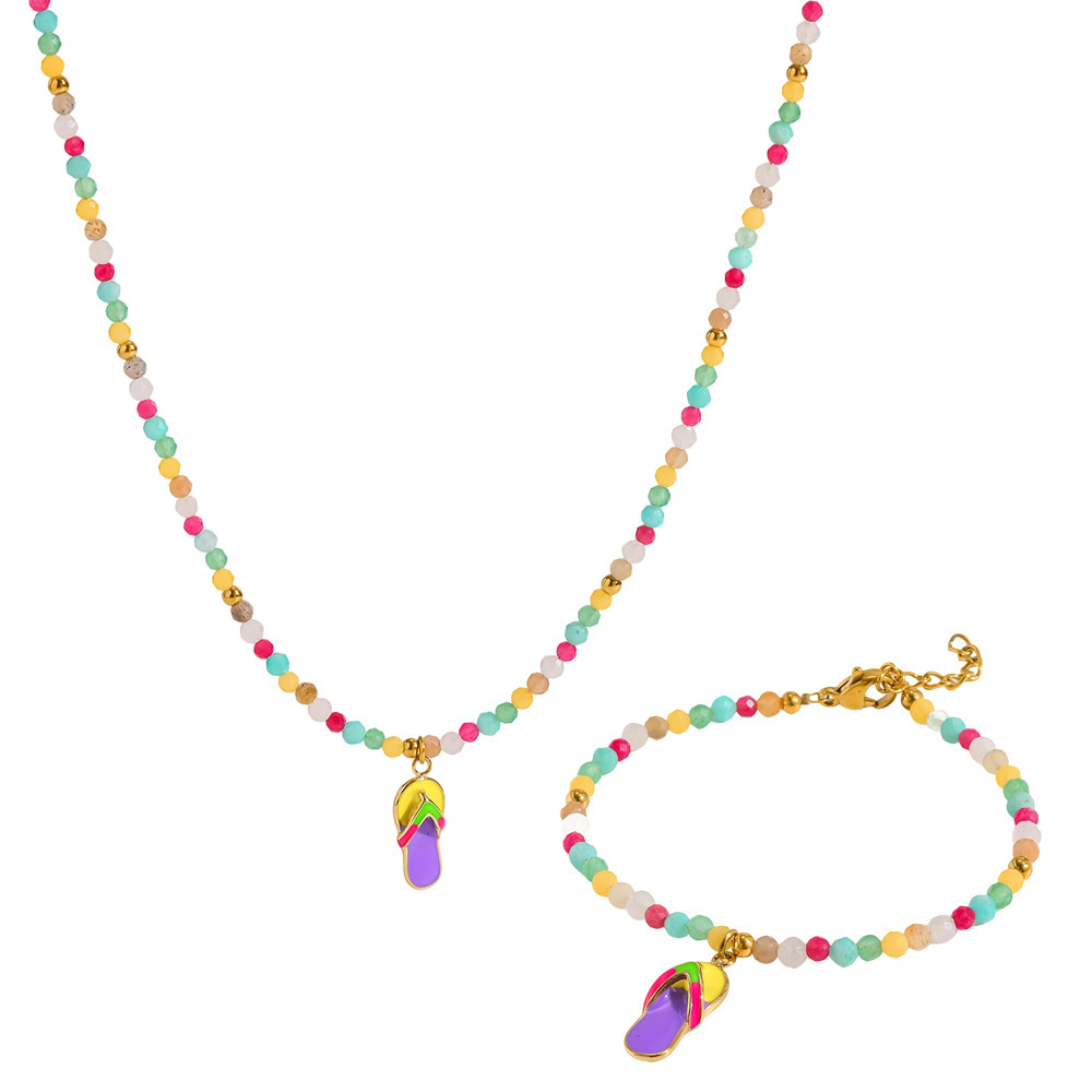 Ensembles De Bijoux Pour Femmes En Acier Inoxydable, Acrylique Doré, Forme Géométrique Simple Et Élégante, Pour Le Quotidien. Image5