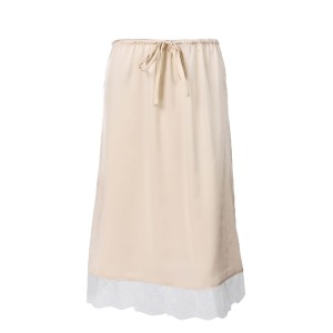 Robe Maxi Simple Et Élégante Unie À Bordure En Dentelle h5 Image2
