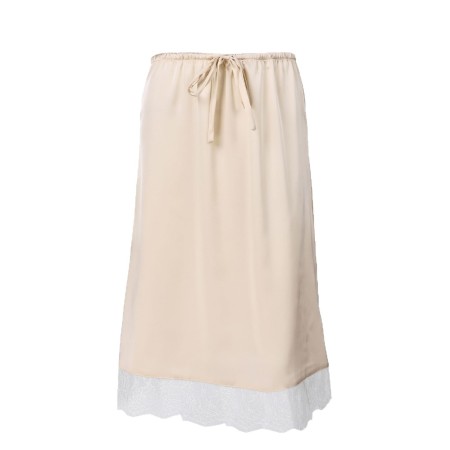 Robe maxi simple et élégante unie à bordure en dentelle 2