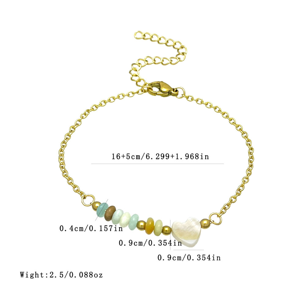 Bracelets De Perles Pour Femmes Avec Cœurs, Coquillages Et Perles De Mer Image4