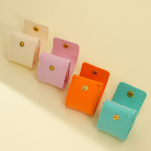 Pochettes À Bijoux Élégantes En Pu De Couleur Unie, Collection Simple h5 Image3