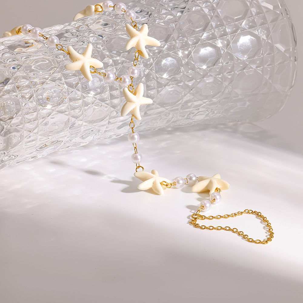 Chaîne De Poignet Pour Femme Daily Starfish En Acier Inoxydable, Étanche, Couleur Or Et Zircon, Collection Luxueuse Image4