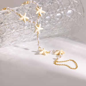Chaîne De Poignet Pour Femme Daily Starfish En Acier Inoxydable, Étanche, Couleur Or Et Zircon, Collection Luxueuse h5 Image4