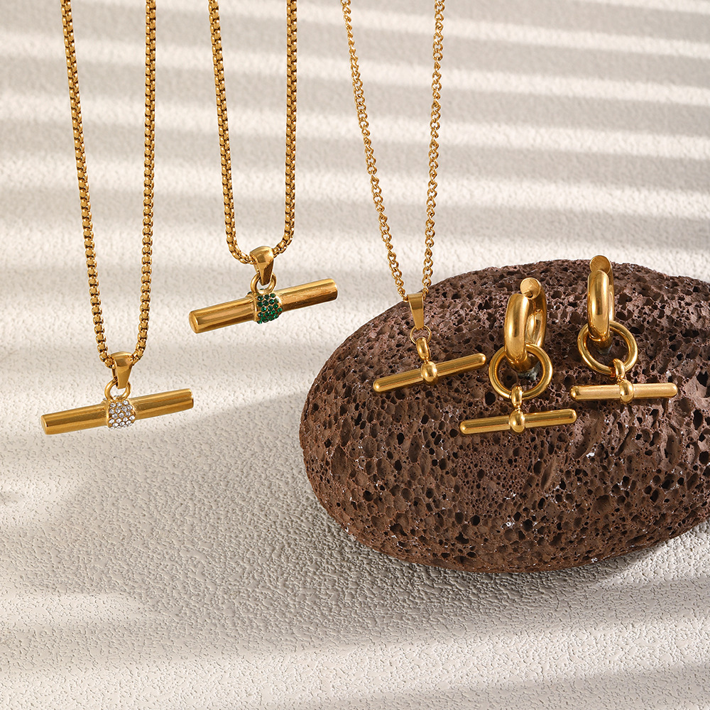 Colliers Pendentifs Pour Femmes, Collection Simple, Forme Irrégulière, En Acier Inoxydable, Étanches, Couleur Or Image3