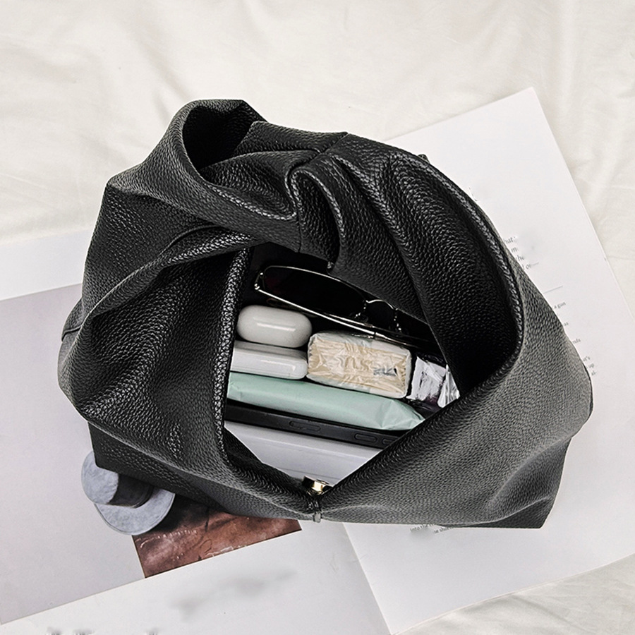 Sac Seau Femme En Pu Torsadé, Style Décontracté, Couleur Unie h5Image3