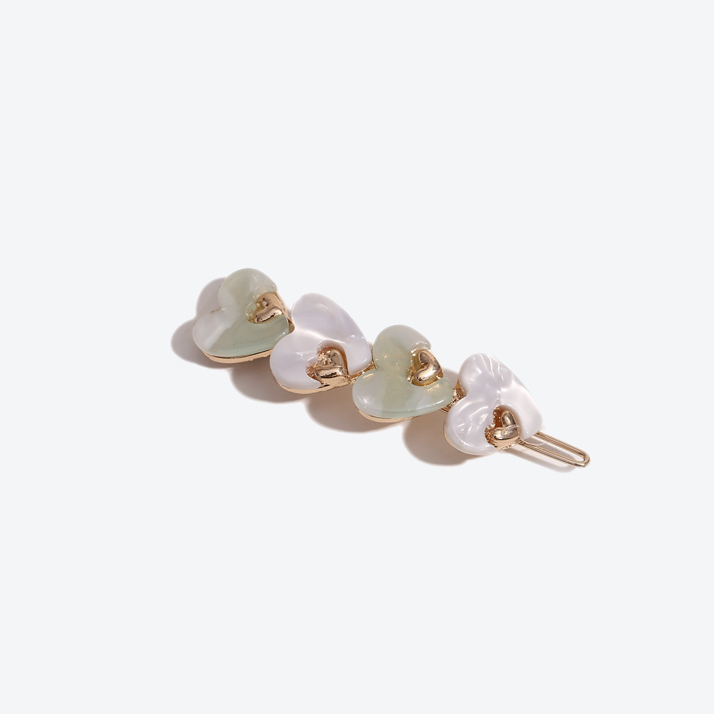 Pinces À Cheveux En Acétate Dégradé De Couleurs, Style Rétro, Avec Cœur Et Motif Cœur, Collection Romantique
