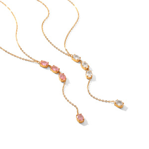 Colliers Pendentifs Pour Femmes, Collection Simple Series Daily Chain Circle, En Acier Inoxydable Étanche, Couleur Or Et Zircon. h5 Image6