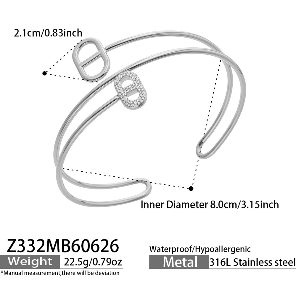 Bracelet Jonc Pour Femme, Élégant, De Forme Irrégulière, En Acier Inoxydable, Étanche, Couleur Or, Collection Luxueuse
