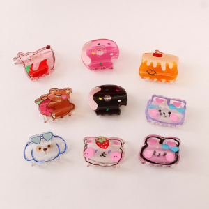 Série Simple, Animaux Mignons De Dessin Animé, Couleurs Mélangées, Fraise, Nourriture, Cheveux En Pvc, Griffes h5 Image2