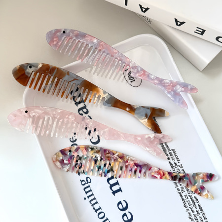 Peignes à acide acétique portables en forme de poisson sur le thème de l'océan 2