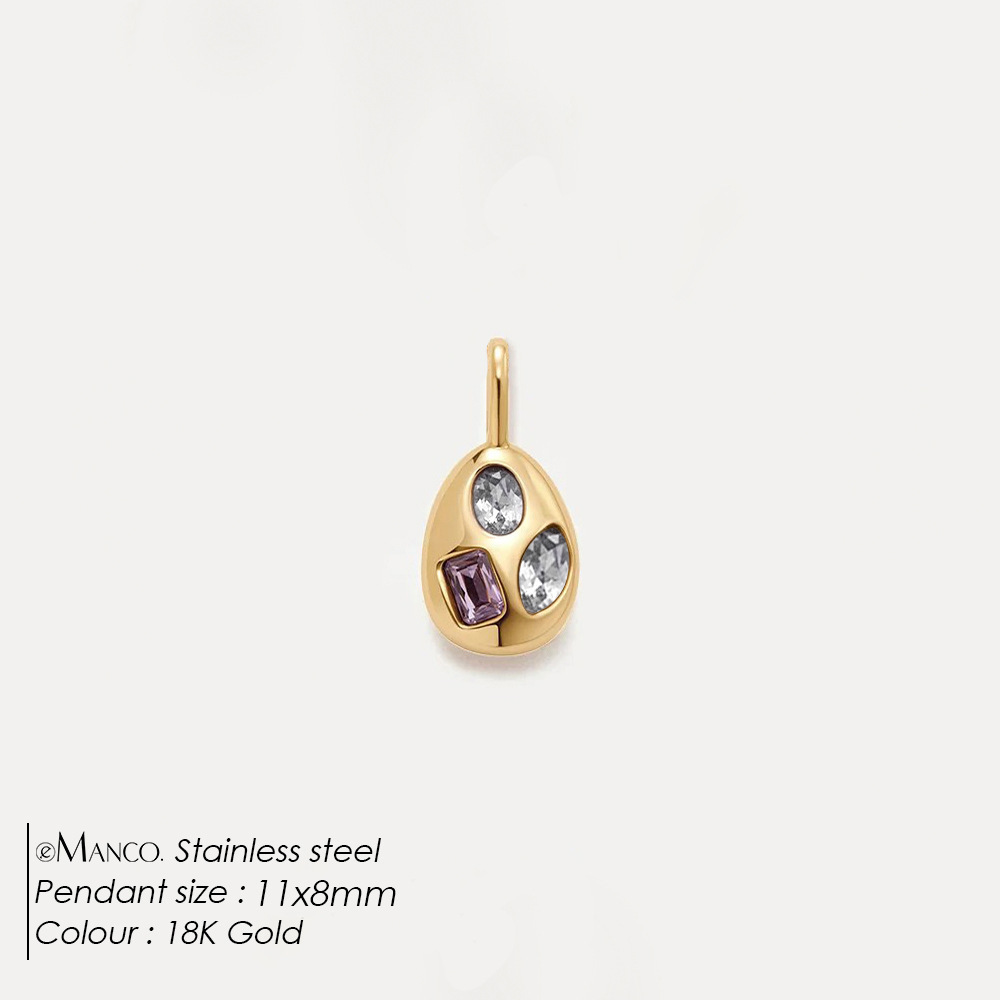Pendentifs Pour Femmes En Acier Inoxydable Étanche Couleur Or, Collection Diy, En Forme De Goutte 