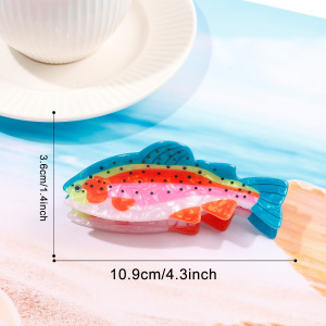 Pinces À Cheveux En Acétate De Poisson, Style Océanique Naturel, Série Simple h5 