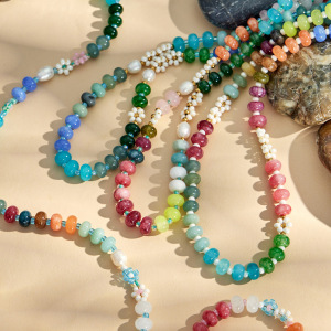 Colliers De Perles Pour Femmes, Collection Simple Sweet Flower, En Pierres Naturelles h5 Image2