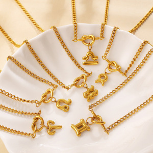 Colliers Pendentifs Pour Femmes Simple Series Daily Constellation En Acier Inoxydable Étanche Couleur Or h5 Image2