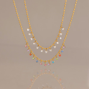 Colliers Pendentifs Pour Femmes En Acier Inoxydable Étanche, Couleur Or, Avec Zircon h5 Image3