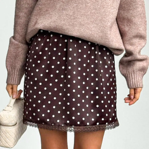 Jupe Midi À Pois Simple Et Élégante h5 Image4