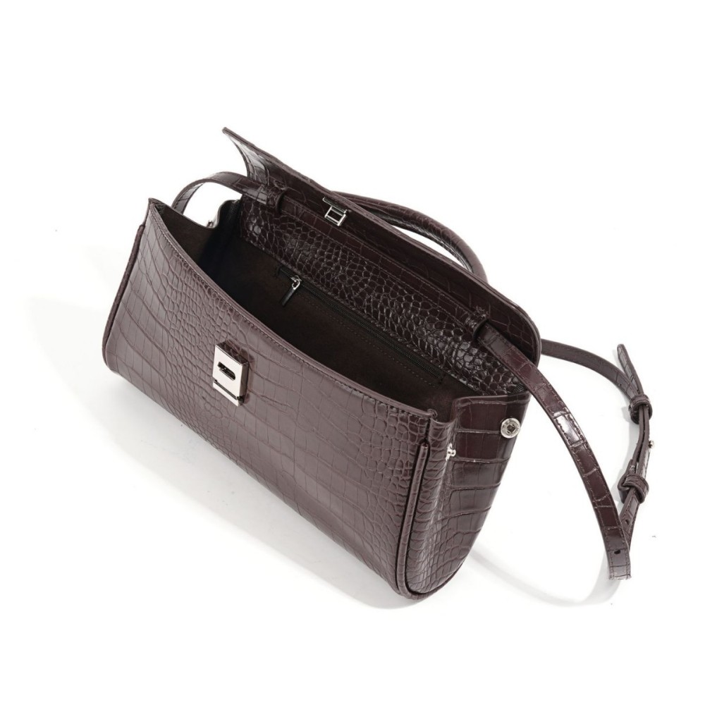 Sac À Main Pour Femme Old Money Style, Couleur Unie, En Pu, Style Est-Ouest Image4