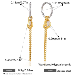 Boucles D'Oreilles Pendantes Pour Femme, Luxueuses Et Élégantes, En Acier Inoxydable Imperméable, Couleur Or, Avec Pompon Et Zircon, Forme Irrégulière Et Pompon. h5 