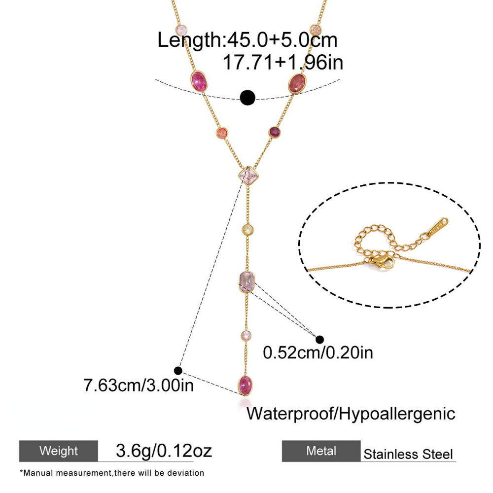 Colliers Pendentifs Pour Femmes En Acier Inoxydable Étanche Couleur Or Avec Zircon, Collection Luxueuse