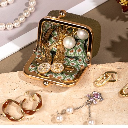 Boîtes à bijoux en PU à pois unis, style rétro, de la série Simple 2