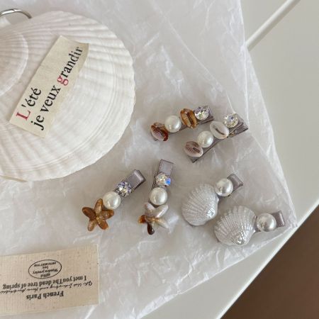 Pinces à cheveux en alliage avec strass, style océanique, collection luxueuse « Vacances »