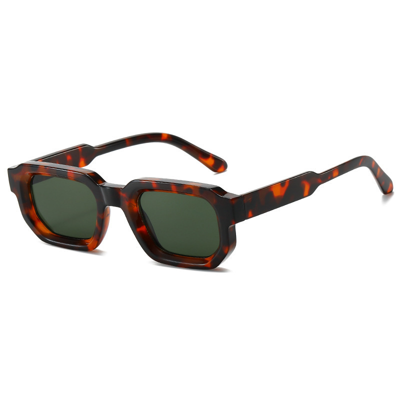 Lunettes De Soleil Rétro Simple Series À Imprimé Léopard Dégradé Uni Image2