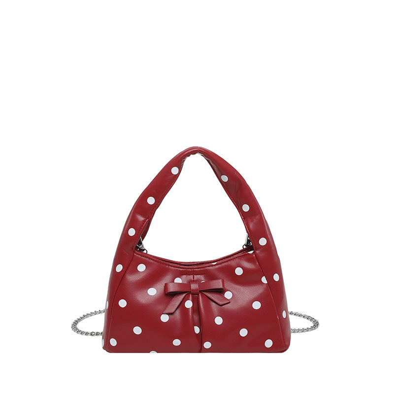 Sacs À Main Pour Femmes En Pu À Pois Et Nœud Style Années 2000 