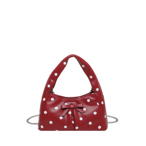 Sacs À Main Pour Femmes En Pu À Pois Et Nœud Style Années 2000 h5 