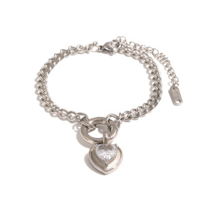 Ensembles De Colliers Pour Femmes En Acier Inoxydable Imperméable Avec Zircon Doré Et Motif Cœur Simple h5 Image4
