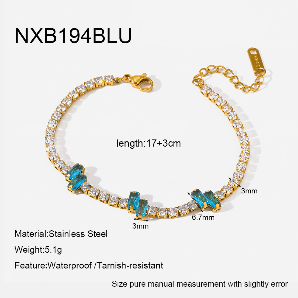 Bracelets À Maillons Pour Femmes En Acier Inoxydable Étanche, Couleur Or, Avec Zircon.