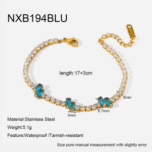 Bracelets À Maillons Pour Femmes En Acier Inoxydable Étanche, Couleur Or, Avec Zircon. h5