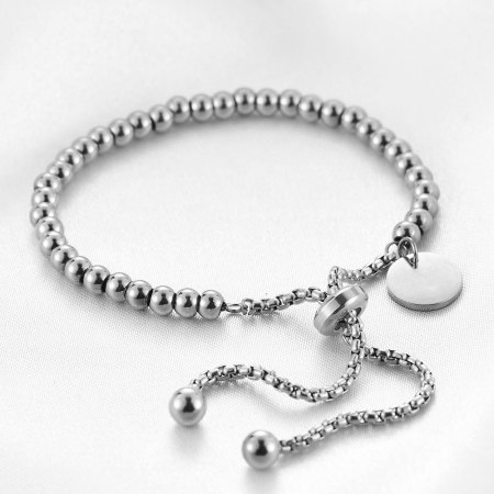 Bracelets à perles décontractés Simple Series en acier inoxydable étanche couleur or pour femmes 2