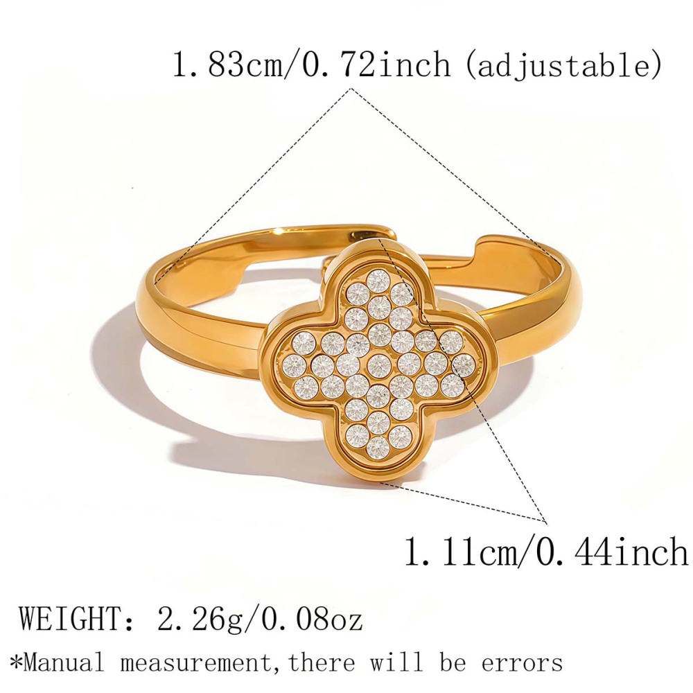 Bagues Tendance Pour Femme, En Acier Inoxydable Doré, Avec Motif Cœur, Trèfle Et Papillon, De Forme Irrégulière.