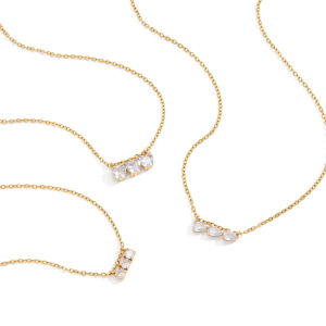 Colliers Pendentifs Pour Femmes, Collection Luxueuse, Motif Cœur Simple En Patchwork, Acier Inoxydable, Couleur Or, Zircon, Étanches h5 Image5
