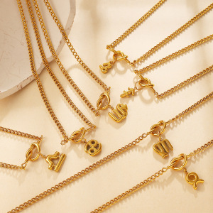 Colliers Pendentifs Pour Femmes Simple Series Daily Constellation En Acier Inoxydable Étanche Couleur Or h5 Image3