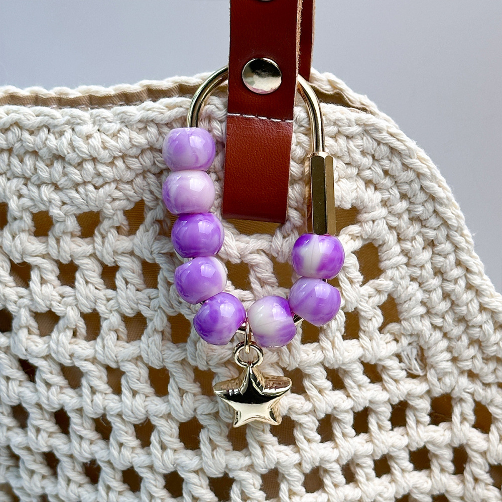 Breloques De Sac En Alliage, Série Simple, Cœur Quotidien, Étoile Dégradée, Couleur, Or, Perles, Dégradé De Couleurs Image4
