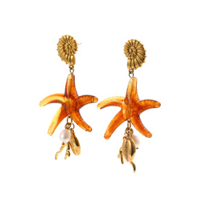 Boucles D'Oreilles Pendantes Pour Femme, Collection Romantique, Forme Irrégulière, En Acier Inoxydable, Étanches, Couleur Or h5 Image4