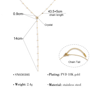 Colliers Pendentifs Pour Femmes En Acier Inoxydable, Couleur Or, Avec Cristal Et Étoile, Série Simple h5