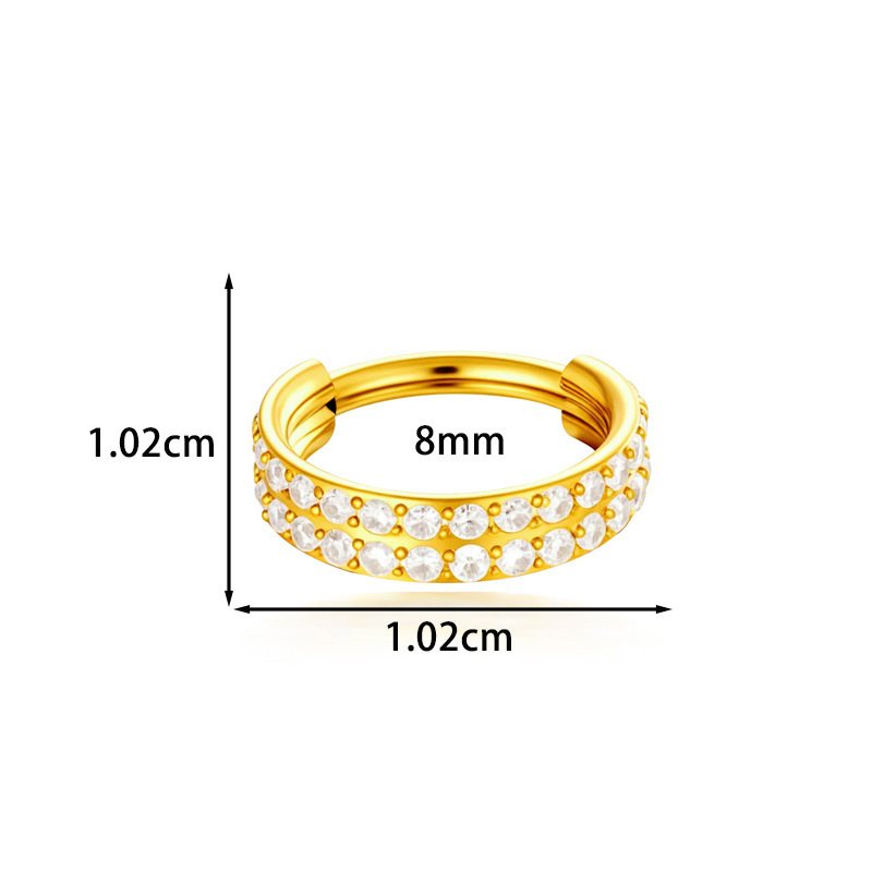 Piercing De Nez Pour Femme, Motif Serpent Simple, En Acier Inoxydable, Étanche, Couleur Or Et Zircon. Image2