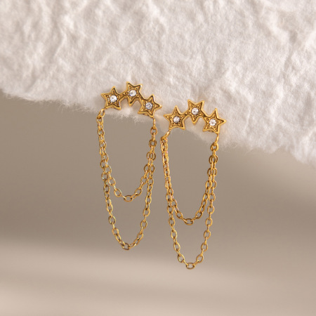Boucles d'oreilles puces élégantes à pompon en acier inoxydable imperméable pour femmes, collection Simple Series