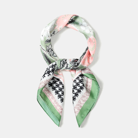 Écharpes d'été en polyester à motif pied-de-poule fleuri multicolore, style ethnique décontracté, style cachemire. 2