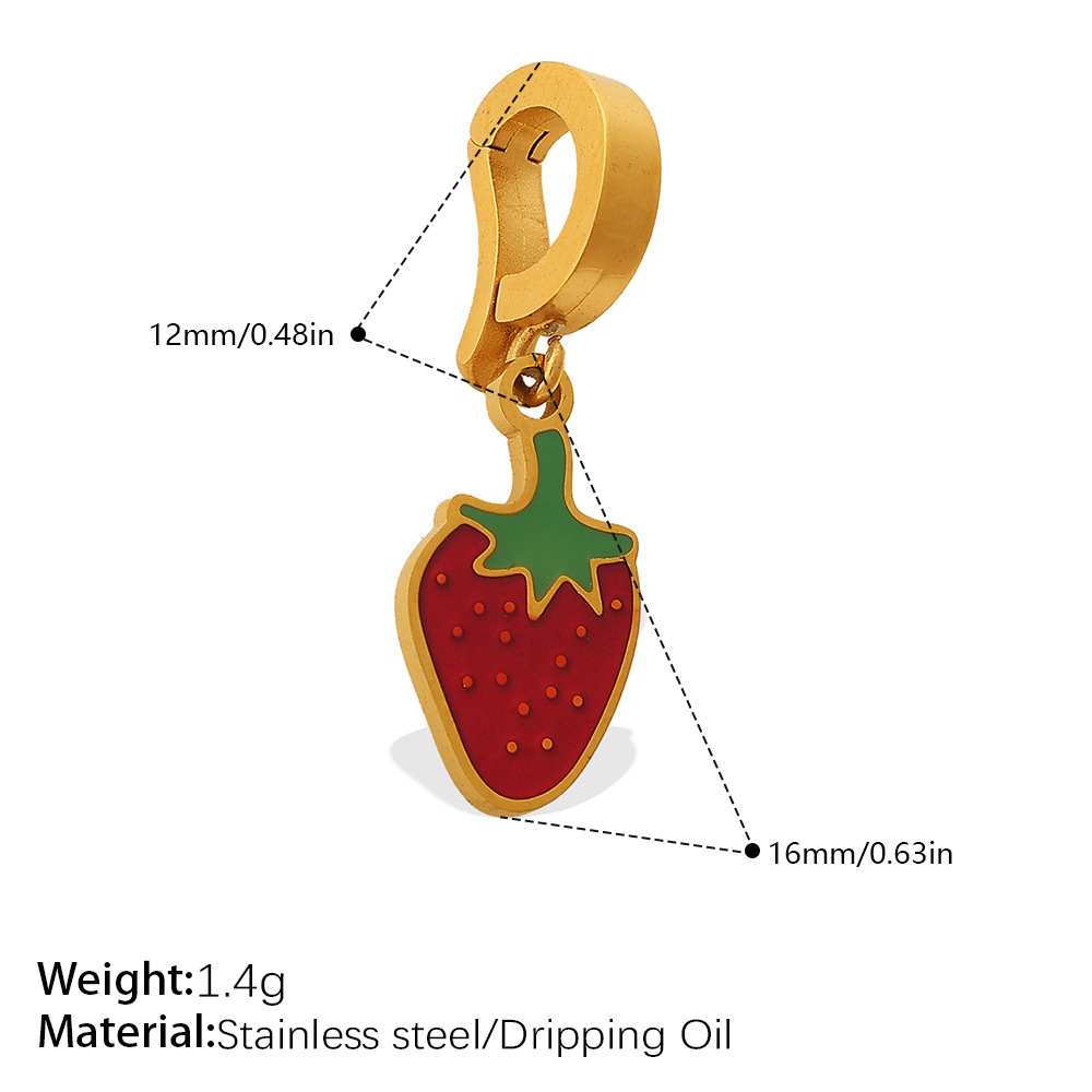 Pendentif Femme Simple Series Daily Fruit En Acier Inoxydable Étanche Couleur Or 
