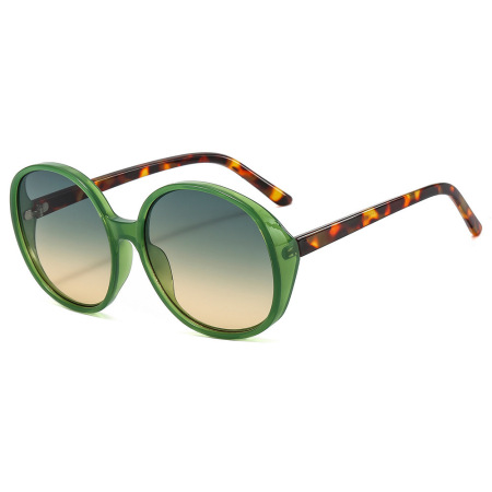 Lunettes de soleil rétro à imprimé léopard Simple Series, couleurs dégradées.