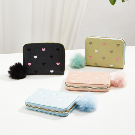 Portefeuilles et porte-cartes en PU uni couleur Sweet Heart de la série Simple