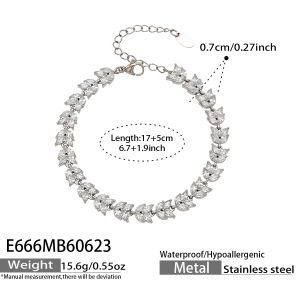 Ensembles De Bijoux Pour Femmes De La Série Luxueuse Elegant Leaf En Acier Inoxydable Étanche Couleur Or Et Zircon h5