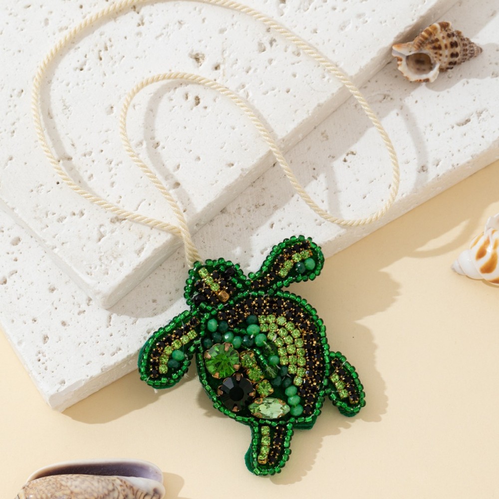 Collection Simple - Perles Tortue Naturelle En Corde Tissée - Breloques En Pierres Artificielles Image3