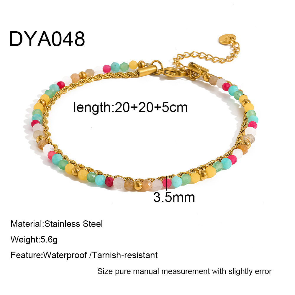 Ensembles De Bijoux Pour Femmes En Perles De Pierres Naturelles Et Acier Inoxydable Étanche 