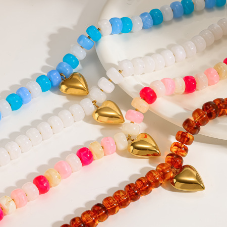 Colliers pendentifs pour femmes en acrylique de la collection Simple Series Daily Beads 2